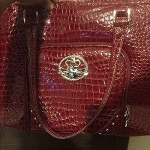 Red leather purse