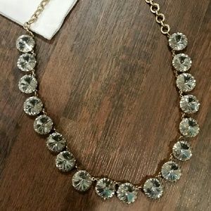 JCREW Crystal & Gold Statement Necklace