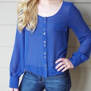 Royal Blue Blouse