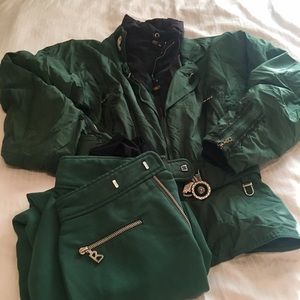 Bogner size 6 green ski jacket &green pants size 8