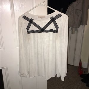 White polka dot blouse