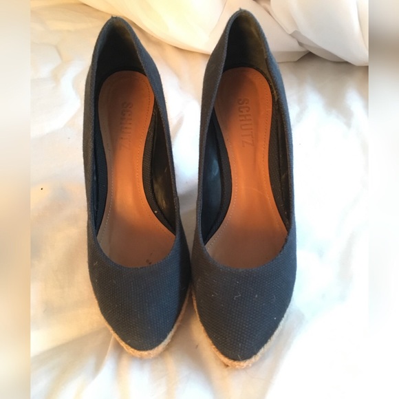 Schutz black wedges
