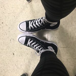 Black high top converse