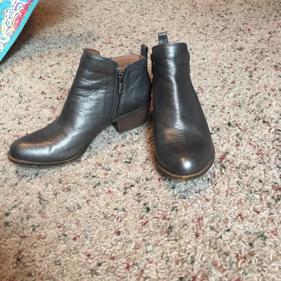 Metallic Charcoal grey booties