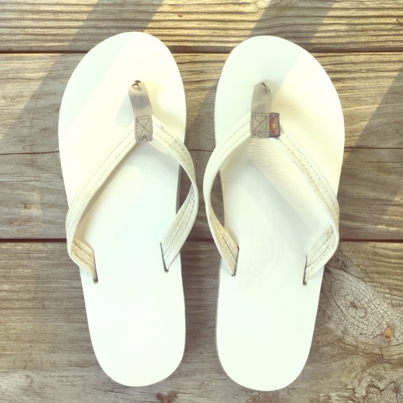 White Rainbow flip flops