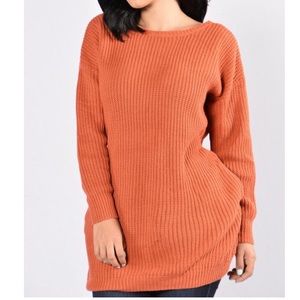 Long Oversized Rust Sweater