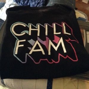 Spencer's 'Chill Fam' t shirt