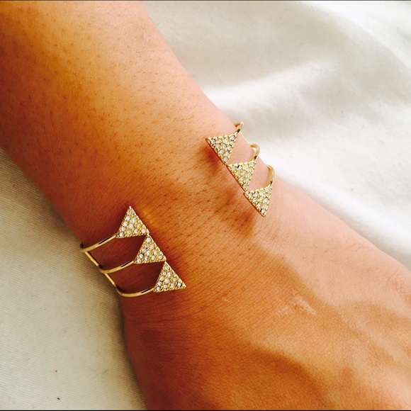 Gold BCBGMAXAZRIA Triple Pave Stone Bracelet - Picture 3 of 3