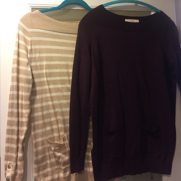 Lot of 2 boatneck Loft sweaters