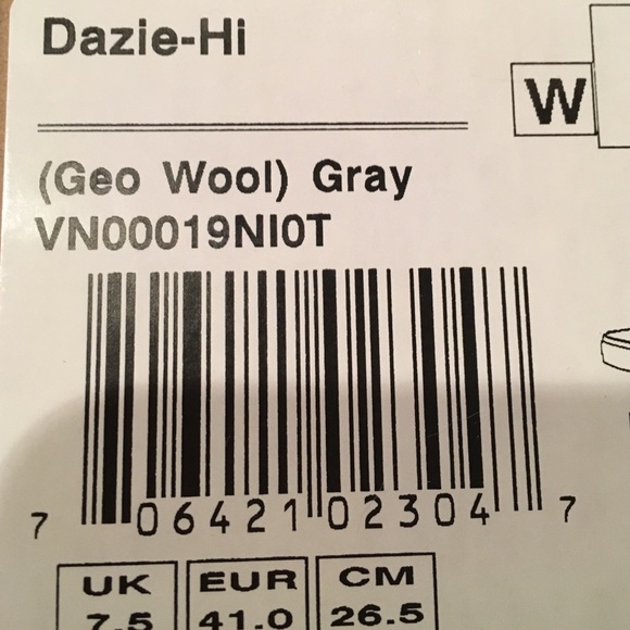 Dazi Hi Geo Wool Gray High Tops - Picture 3 of 3