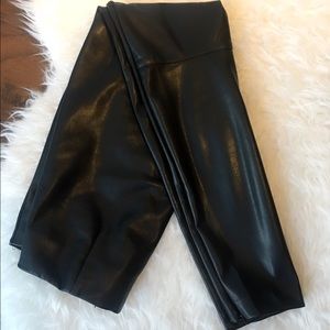 H&M black faux leather leggings