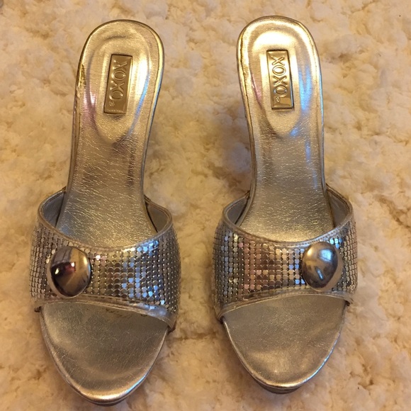 Xoxo Silver Stiletto Heels