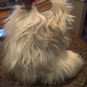 White Oscar sport Italian made goat hair boots