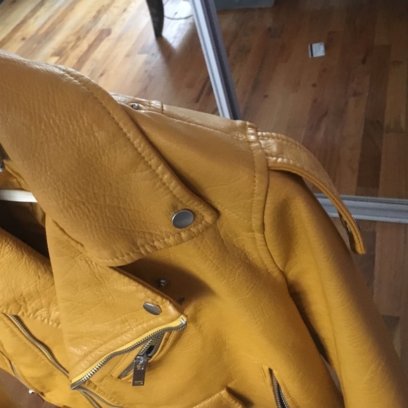Mustard Yellow Faux Leather Zara Jacket - Picture 3 of 4