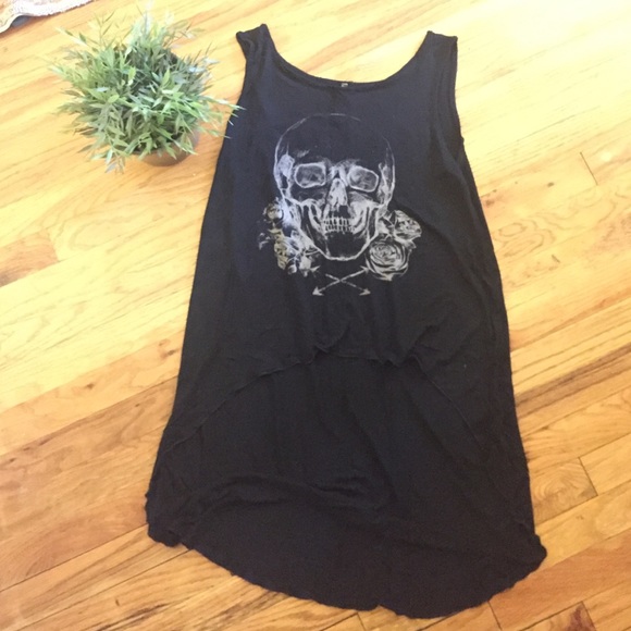 Black high/low extra long tank