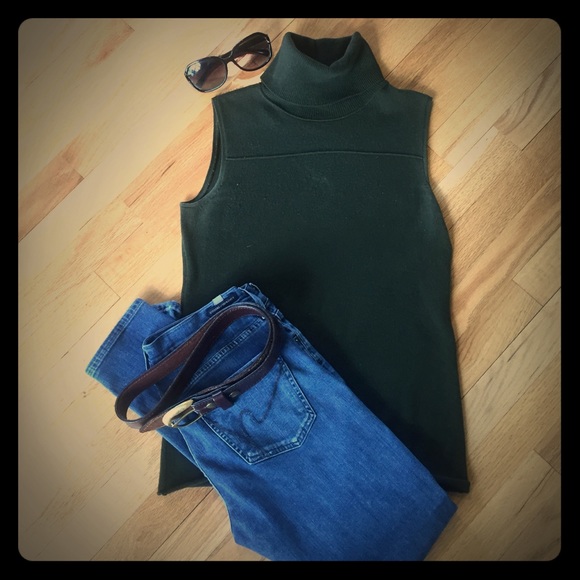 Whim- Cashmere-turtle neck, sleeveless sweater.