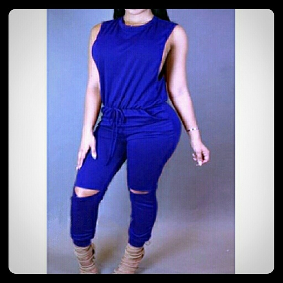 One piece  open knee jumpsuit