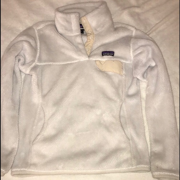 White Patagonia Snap Fleece Pullover