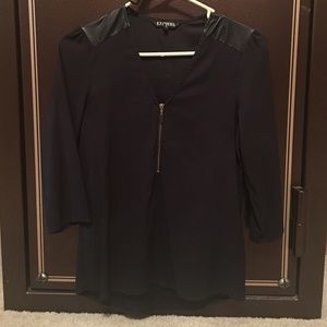 Blk 3/4 sleeve, 98% polyester casual/night out too