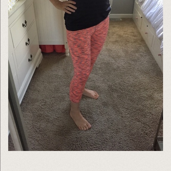 RBX Coral Orange Crop Leggings M Heather
