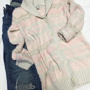 Kids - Knitted Cherokee Pink/Gold Cardigan