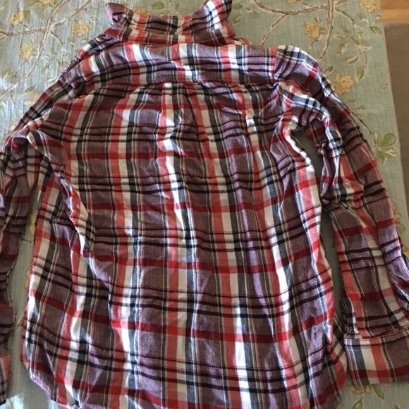 Girls size 10/12 red flannel, made of rayon - Picture 3 of 4