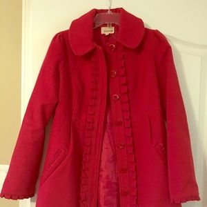 Beautiful Long Red Pea Coat