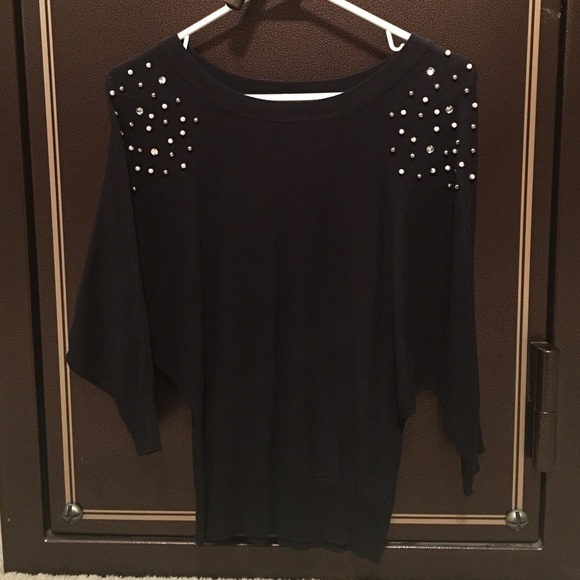 Black sweater with cute shoulder details