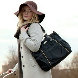 **NEW** Storksak Olivia Diaper Bag Black & Gold **