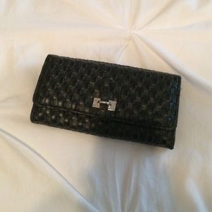 Black basket weave wallet