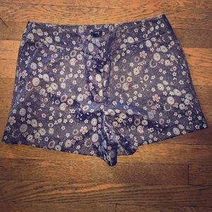 Foil floral patterned shorts