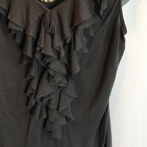 Express Tops - Express Charcoal Gray Sleeveless Ruffle Blouse S Express Tops - Express Charcoal Gray Sleeveless Ruffle Blouse S