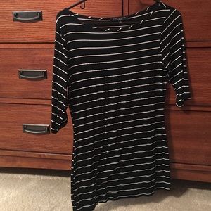 Black, and white stripped top