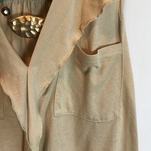 Decree Tops - Decree Shimmery Gold Beige Ruffle Blouse Small Decree Tops - Decree Shimmery Gold Beige Ruffle Blouse Small