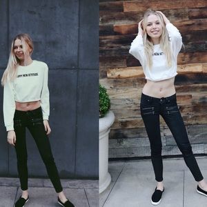 Zara white Cropped Sweater