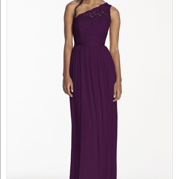 SOLD!!! Davids Bridal One Shoulder Lace Dress