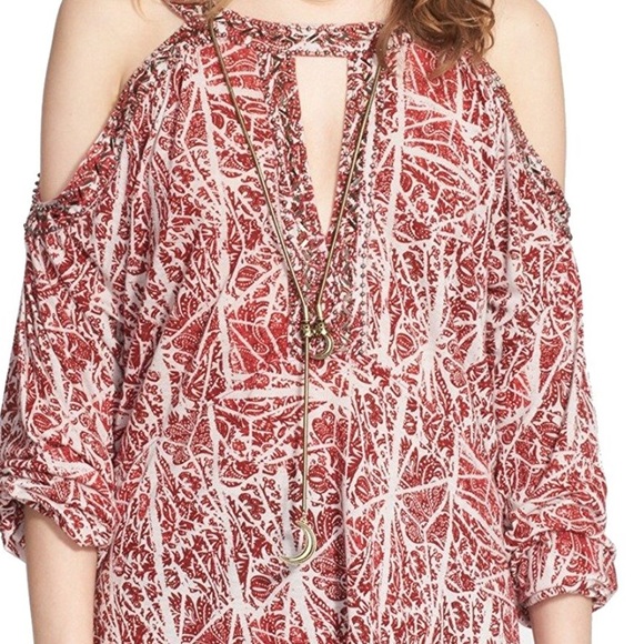 NWT - Free People cold shoulder rayon tunic