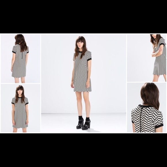 ZARA Geometric-pattern Shift Dress