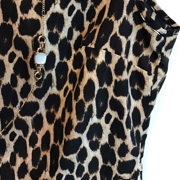 Ali & Kris Tops - Ali & Kris Black and Tan leopard print peplum top Ali & Kris Tops - Ali & Kris Black and Tan leopard print peplum top