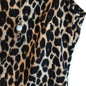 Ali & Kris Tops - Ali & Kris Black and Tan leopard print peplum top Ali & Kris Tops - Ali & Kris Black and Tan leopard print peplum top