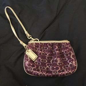 Purple Coach Wristlet
