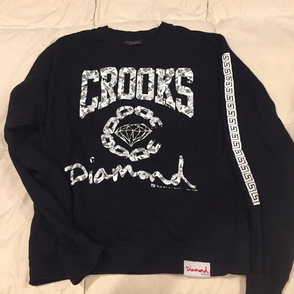 Diamond Supply Brand Sweatshirt- Black