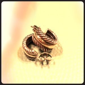 DAVID YURMAN💎 silver & gold hoop earrings!!