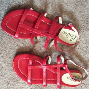 Size 10 red sandals. Made in Italy