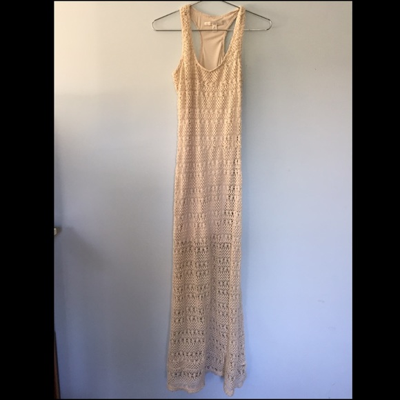 Lauren Conrad White/Cream Crochet Maxi Dress