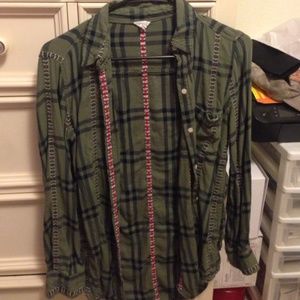 Aero olive green flannel