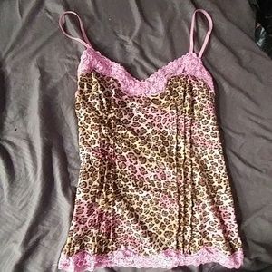 Pink leopard print sleep shirt