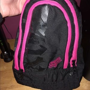 Fox mini backpack / book bag, pink and black⚫️💖⚫️