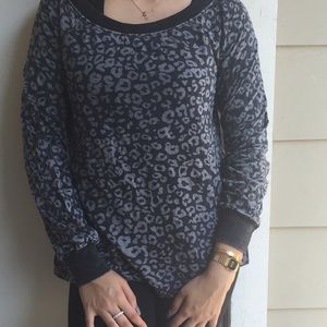 Grey and Black Leopard print top