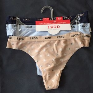 NWT Izod 3 pair smooth perfection laser cut thong